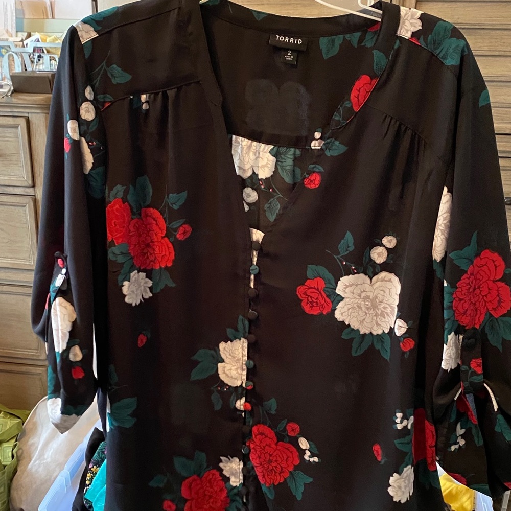 Floral dress shirt.